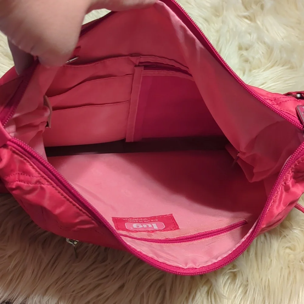 LUG PINK RASPBERRY LARGE CABLE CAR SHOULDER BAG PURSE TOTE - Picture 10 of 15